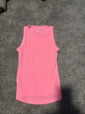 Zenana Ribbed Pink Tank Top